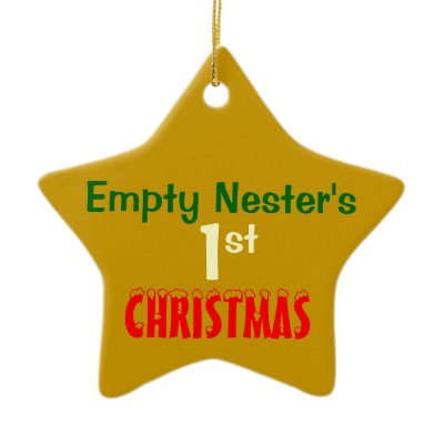 Empty Nest 1st Christmas Gold Star 2 Ornaments