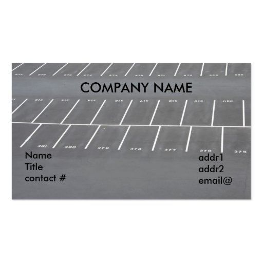 empty parking lot business cards
