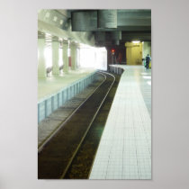 Empty Platform At Perth Railway Station Poster