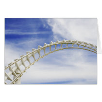 Empty roller coaster tracks greeting card