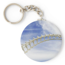 Empty roller coaster tracks key chains