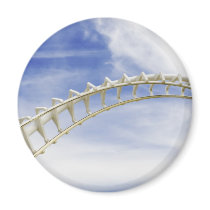 Empty roller coaster tracks refrigerator magnet