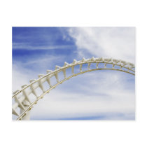 Empty roller coaster tracks postcard