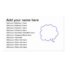 Empty speech bubble #1 business card template
