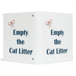 Empty The Cat Litter Reminders Binder
