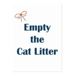 Empty The Cat Litter Reminders Business Card Template