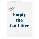 Empty The Cat Litter Reminders Card