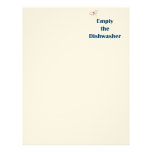 Empty The Dishwasher Reminders Customized Letterhead