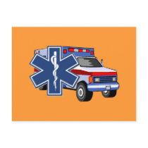 EMS Ambulance Postcard