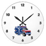 EMS Ambulance Round Wall Clocks