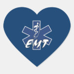 EMT Active Star of Life Heart Stickers