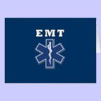EMT Blue Star of Life cards available with matching postage stamps, stickers and decals.