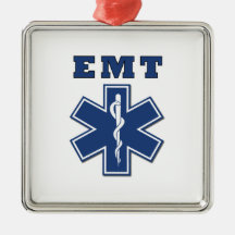 EMT BLUE STAR OF LIFE CHRISTMAS ORNAMENTS