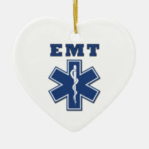 EMT BLUE STAR OF LIFE CHRISTMAS TREE ORNAMENT