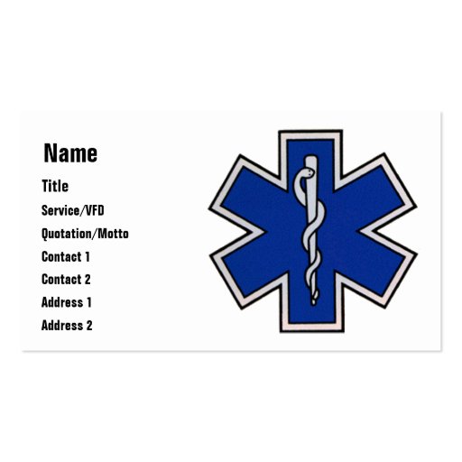 EMT Business Card Template (front side)