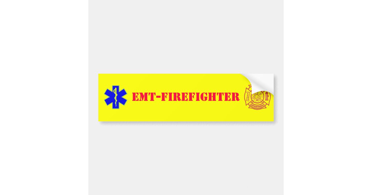EMTFIREFIGHTER bumper sticker Zazzle