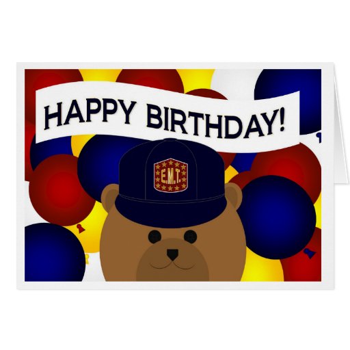 EMT Happy Birthday EMT Hero Card Zazzle