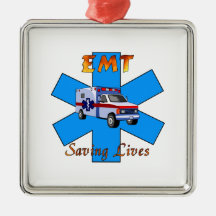 EMT Saving Lives Christmas Ornaments