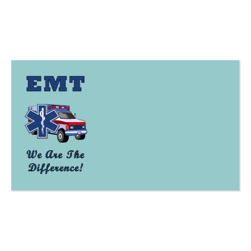EMT We Are The Difference Business Card Templates (front side)