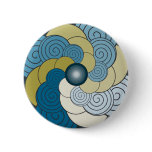 En Espiral azul dorado. Button