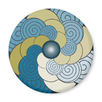 En Espiral azul dorado. Magnet by arraias En Espiral azul dorado. Magnet
