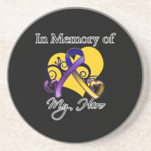 En memoria de mi héroe - cáncer de vejiga posavasos diseño