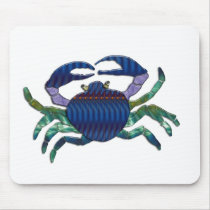 Enameled Blue Crab Mouse Pad