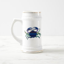Enameled Blue Crab Coffee Mugs