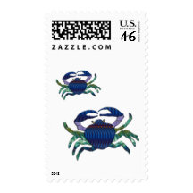 Enameled Blue Crab Postage Stamps