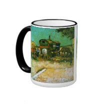 Encampment of Gypsies, Vincent Van Gogh mugs by masterpiecesofart Encampment of Gypsies, Vincent Van Gogh mugs