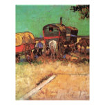 Encampment of Gypsies with Caravans, Van Gogh Letterhead Template