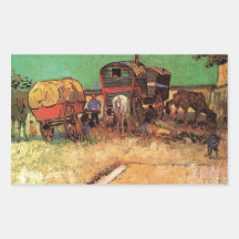 Encampment of Gypsies with Caravans, Van Gogh Stickers