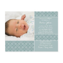Encaustic Blue • Baptism Invitation Postcard