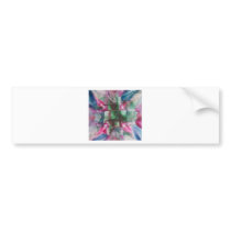 Encaustic Mandala green pink blue drops bumper stickers