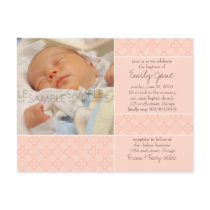 Encaustic Pink • Baptism Invitation Postcard