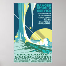 Enceladus grande "fiel" frío posters