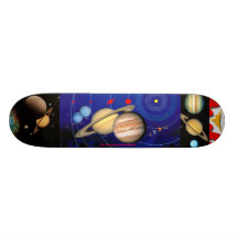"ENCELATUS & SATURN in SPACE" Skate Boards