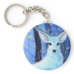 "Enchanted by Moonlight" White Stag Keyring keychains
