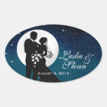 Enchanted Evening Nighttime Wedding Favor Oval Stickers