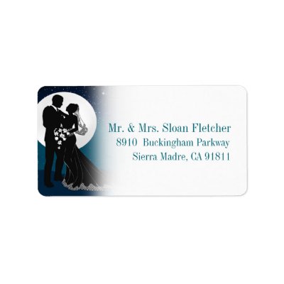 Enchanted Evening Nighttime Wedding Label | Teal
