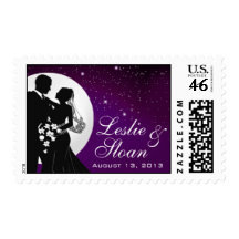 Enchanted Evening Nighttime Wedding Stamp