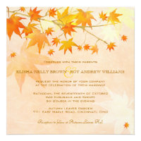 Enchanted Fall Leaves Rural Wedding Invitations