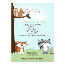 Enchanted Forest Animals Woodland Baby Shower 5x7 Custom Invite