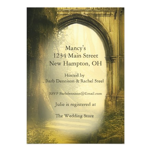 Enchanted Forest Arch Bridal Shower Personalized Invites