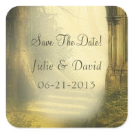 Enchanted Forest Arch Save The Date Stickers