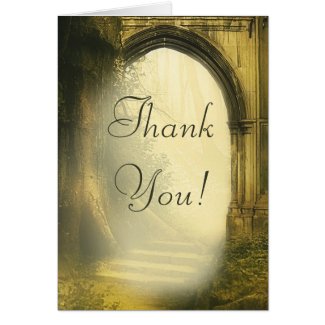 Enchanted Forest Arch Wedding Thank You Stationery Note Card