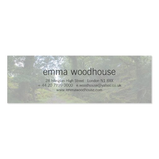 Enchanted Forest Business Cards (back side)