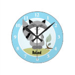 Enchanted Forest Raccoon Wall Clock