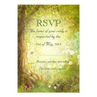 Enchanted Forest Scene RSVP Custom Invitations