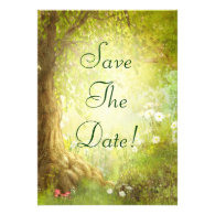 Enchanted Forest Scene Save The Date Wedding Announcement
